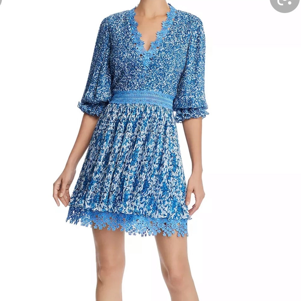 Alice and Olivia Jonna Pleated Mini Dress